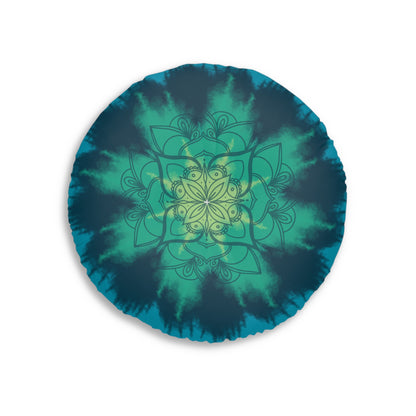 Blue Tie Dye Flower Meditation Cushion