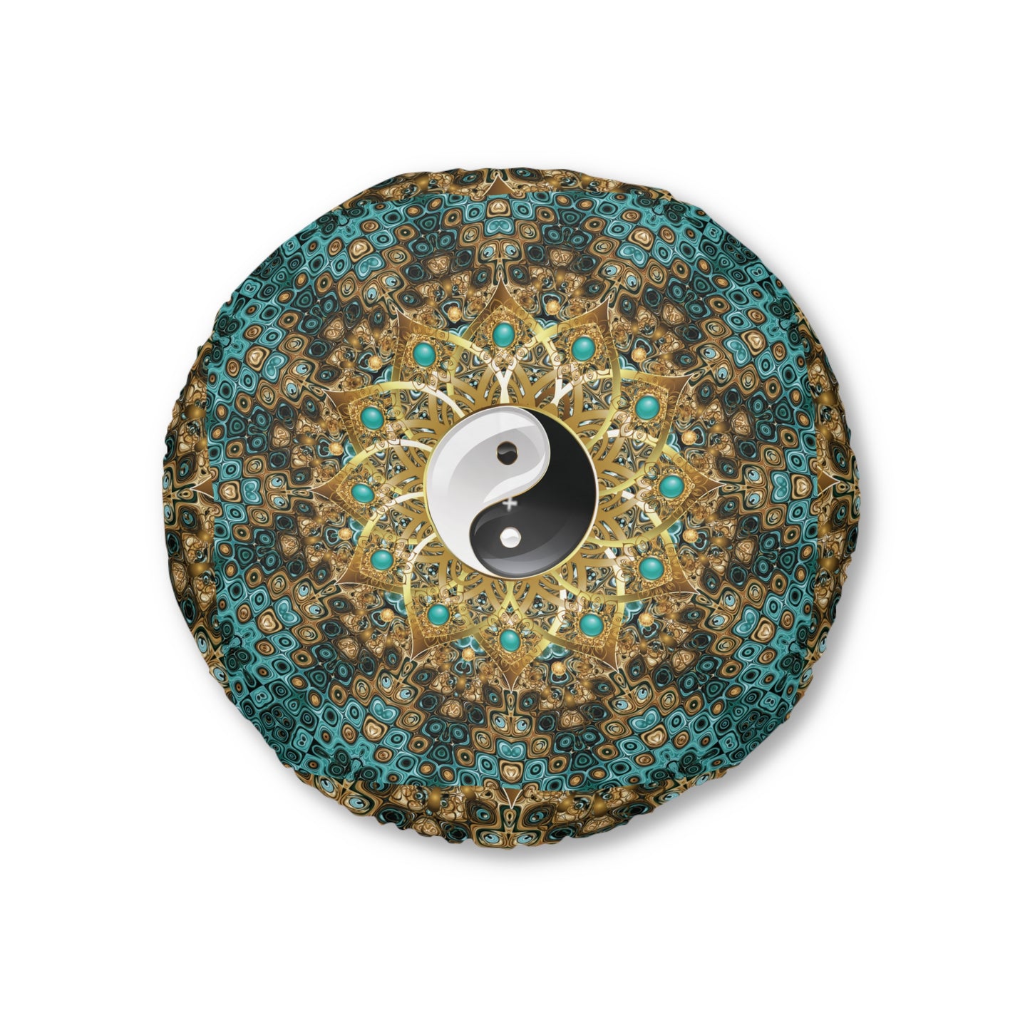 Mosaic Mandala Yin Yang Meditation Cushion