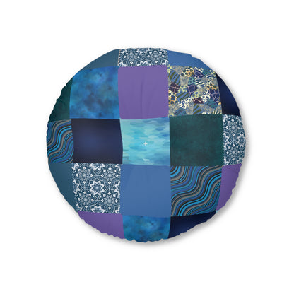 Blue Patchwork Meditation Cushion