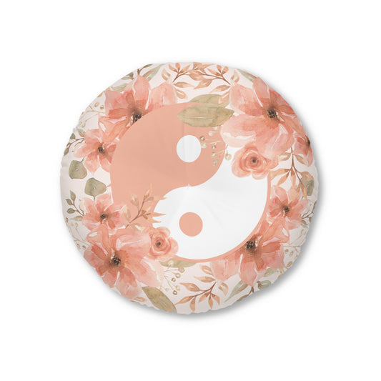 Pink Floral Yin Yang Meditation Cushion