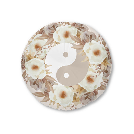 Latte Floral Yin Yang Meditation Cushion