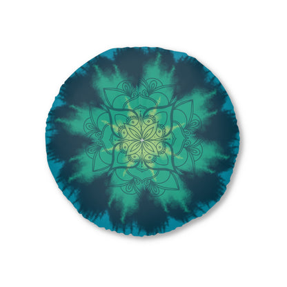 Blue Tie Dye Flower Meditation Cushion