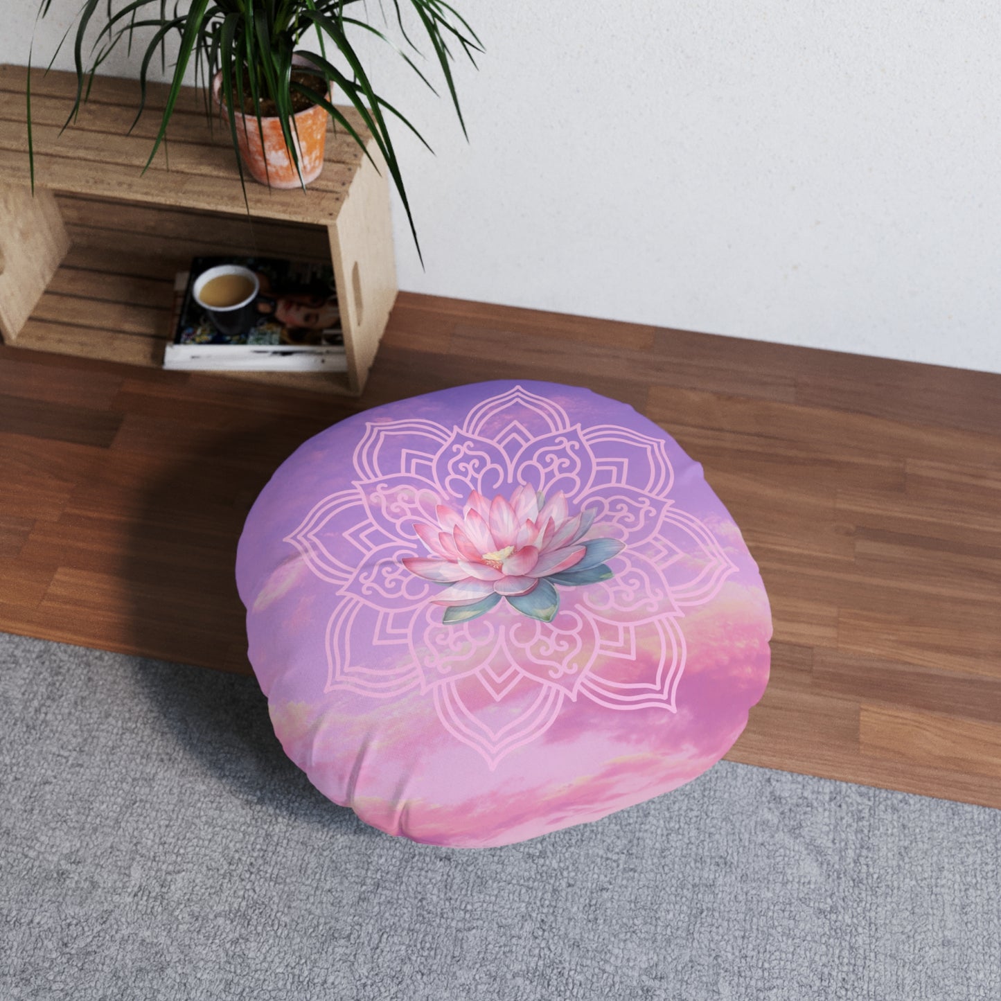 Pink Sunset Lotus Meditation Cushion