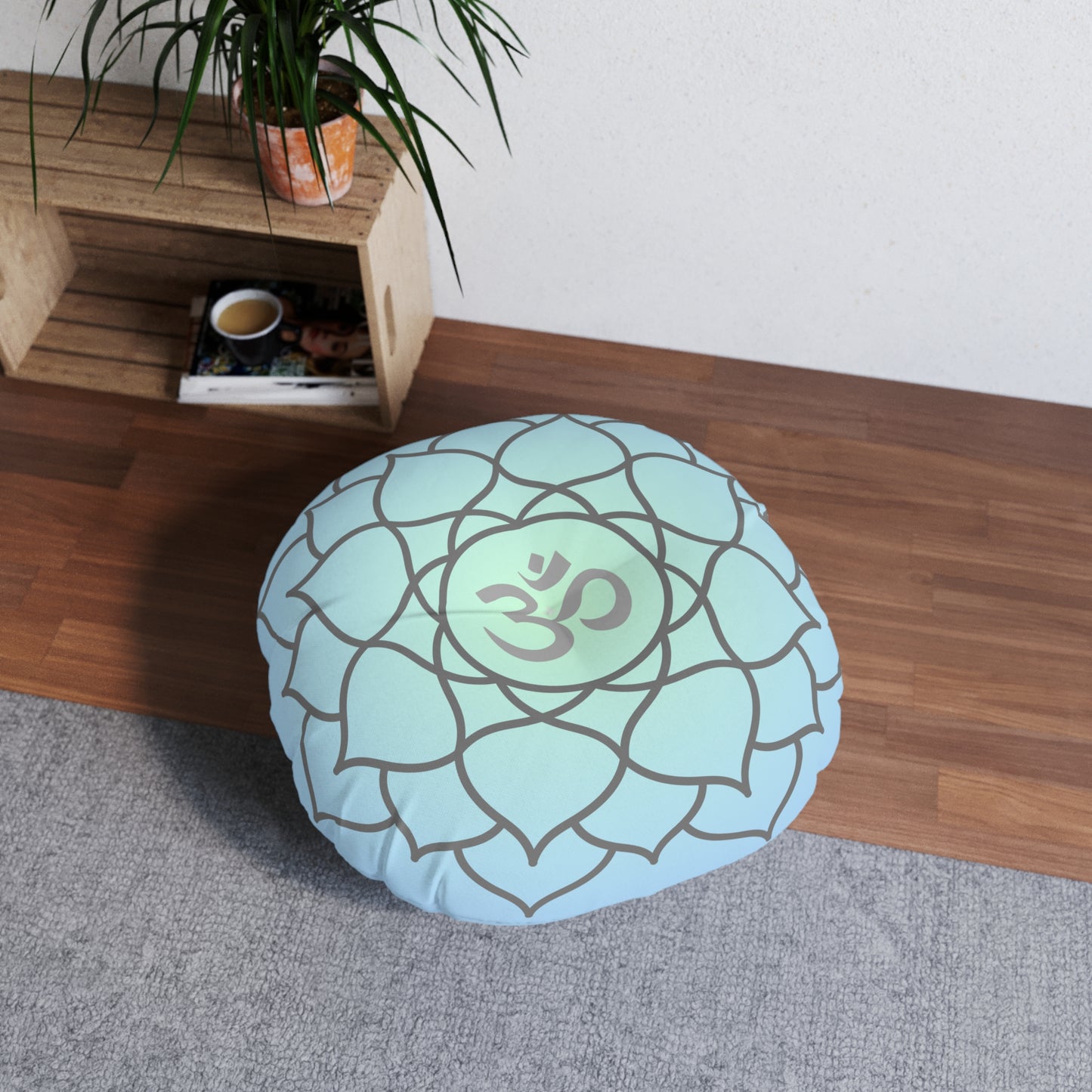 Mint Om Meditation Cushion