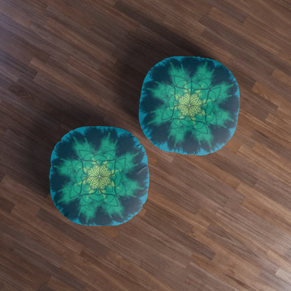 Blue Tie Dye Flower Meditation Cushion